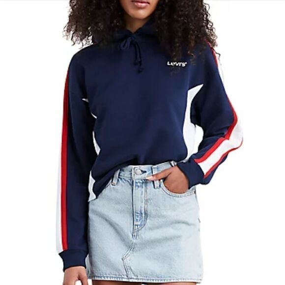 Levi's Maritime Short Hoodie in Navy Size Large - Picture 1 of 7